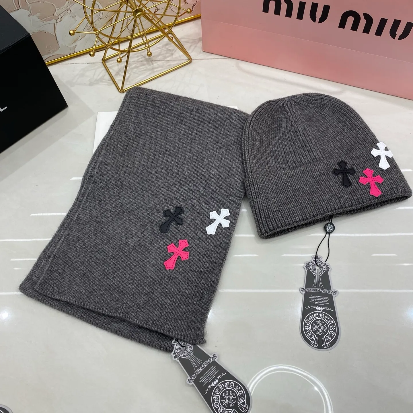 Kroxin two-piece set cashmere knitted hat + scarf🧣
